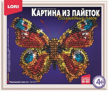 Ап-011 Картина из пайеток "Павлиний глаз" Медведь Калуга