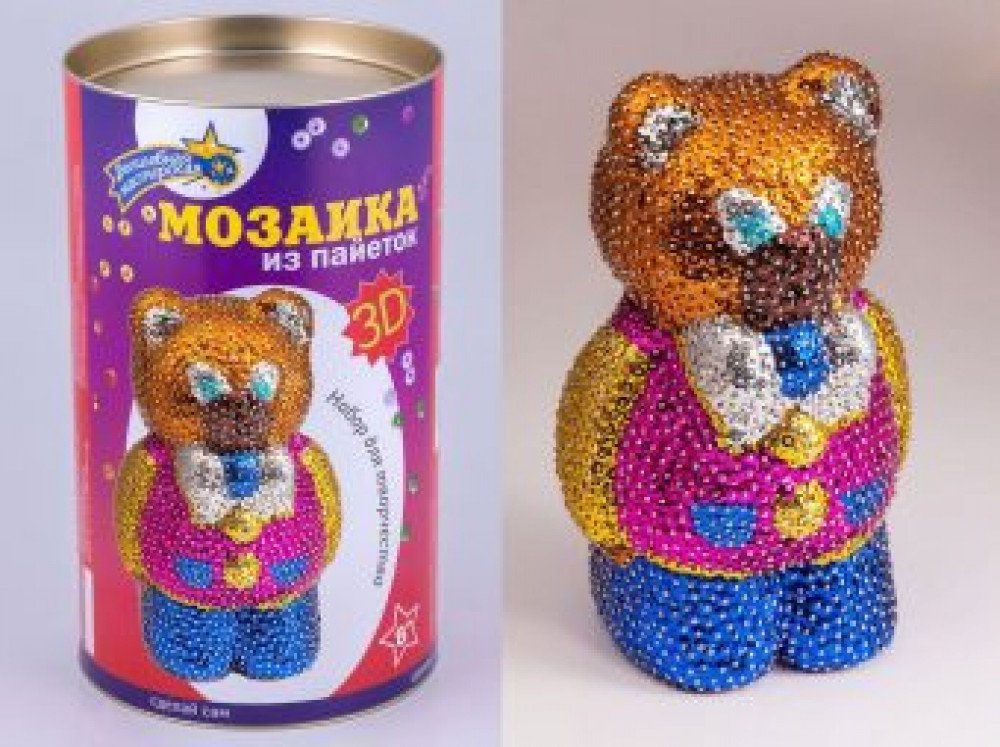 Мозаика из пайеток 3D Мишка Медведь Калуга