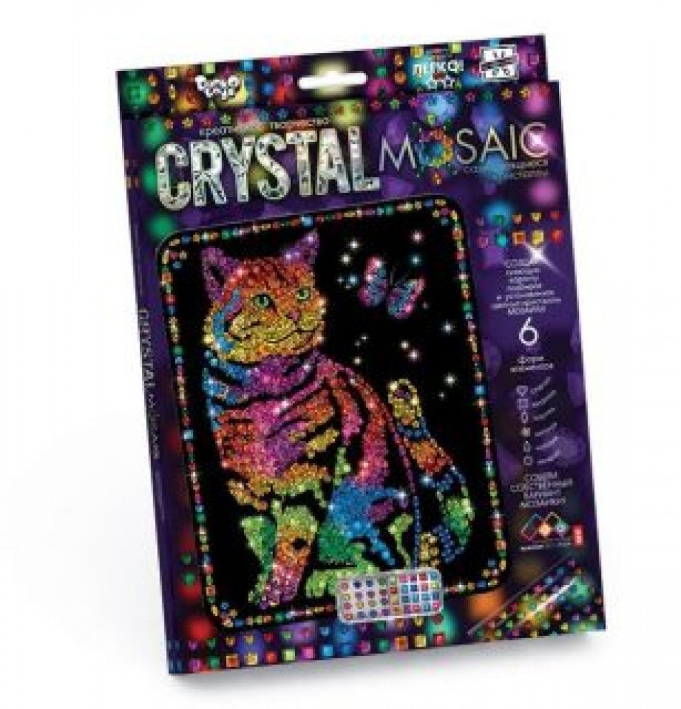 Набор креативного тв-ва Crystal Mosaic Кот с бабочкой Медведь Калуга