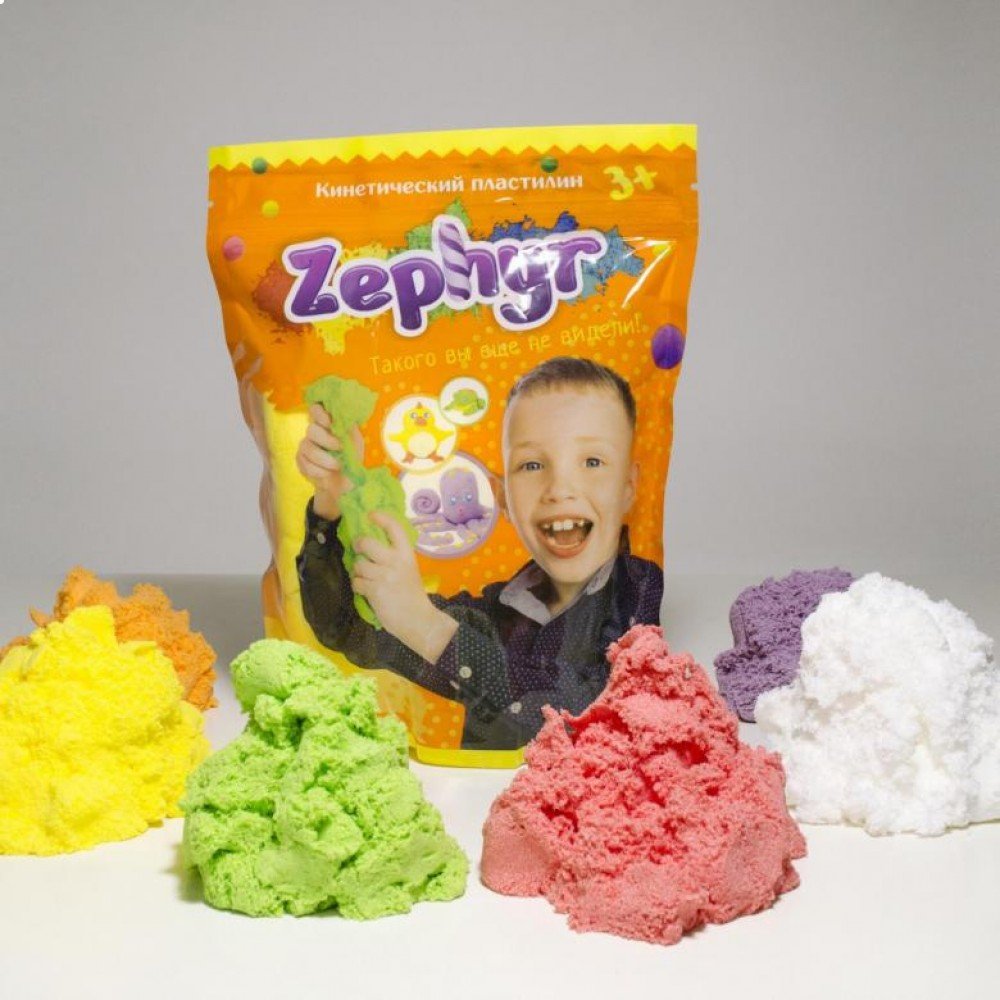 Кинетический пластилин "Zephyr"+ формочка-фиолетовый 0,075 кг (Дой-пак) Медведь Калуга