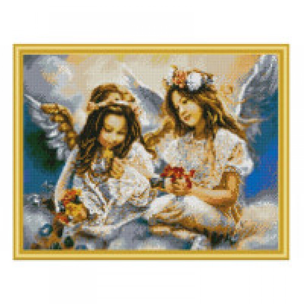 Алмазная мозаика Два ангела, 40х50 см Медведь Калуга