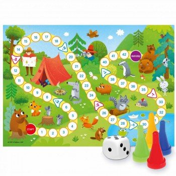 Игра-ходилка с фишками для малышей. В лесу. 29,5х42 см. ГЕОДОМ (ISBN нет) Медведь Калуга