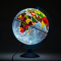Глобус Земли физико-политический  с подсветкой, D-250 мм Медведь Калуга