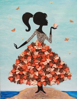 Мозаика из пайеток ВОЛШЕБНАЯ МАСТЕРСКАЯ МХ-22 Девочка с бабочками Медведь Калуга