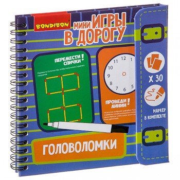 Компактные развивающие игры в дорогу ГОЛОВОЛОМКИ Медведь Калуга