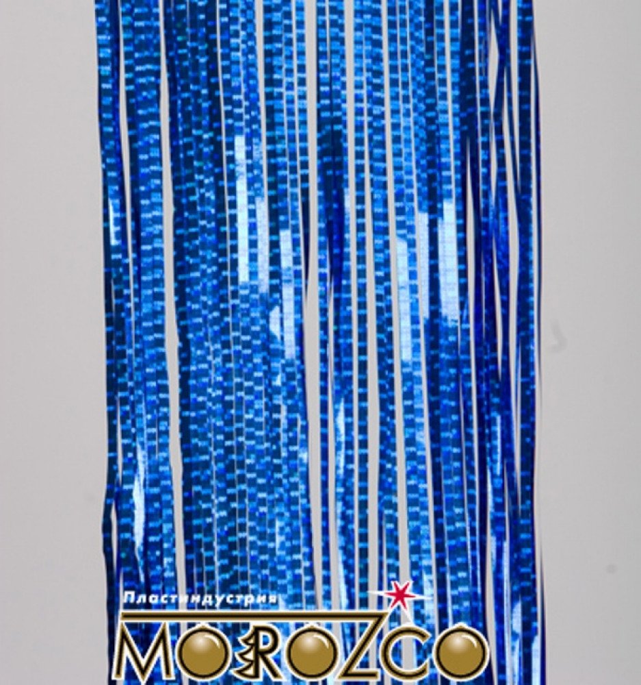 Мишура  "Мишура Дождик" синий голография  (75), 2м Медведь Калуга