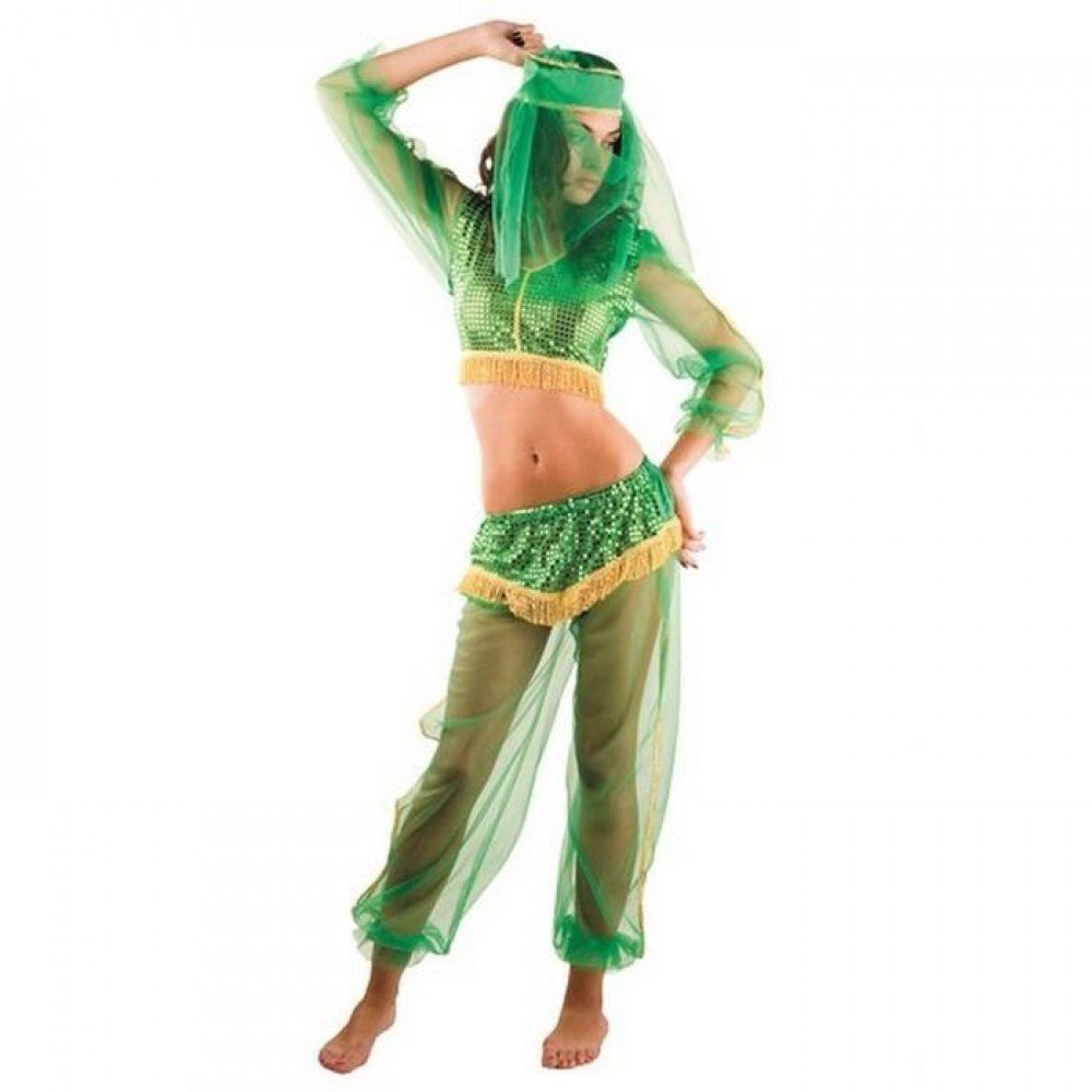 6005-3 костюм "Жасмин" зелен. д\взр (топ, шаровары, шапочка с вуалью) текстиль р.44 Медведь Калуга