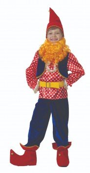 434 Карнавальный костюм "Гном Весельчак" Зв.маскарад (рубаха с жилетом, брюки, колпак, башмаки, боро Медведь Калуга