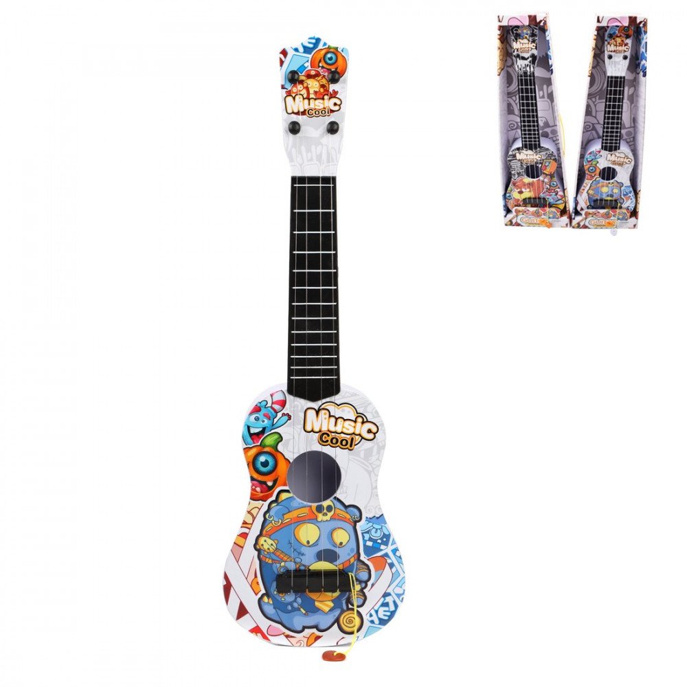 Гитара Монстрики 57 см, 4 стуны, в ассортим., коробка Медведь Калуга