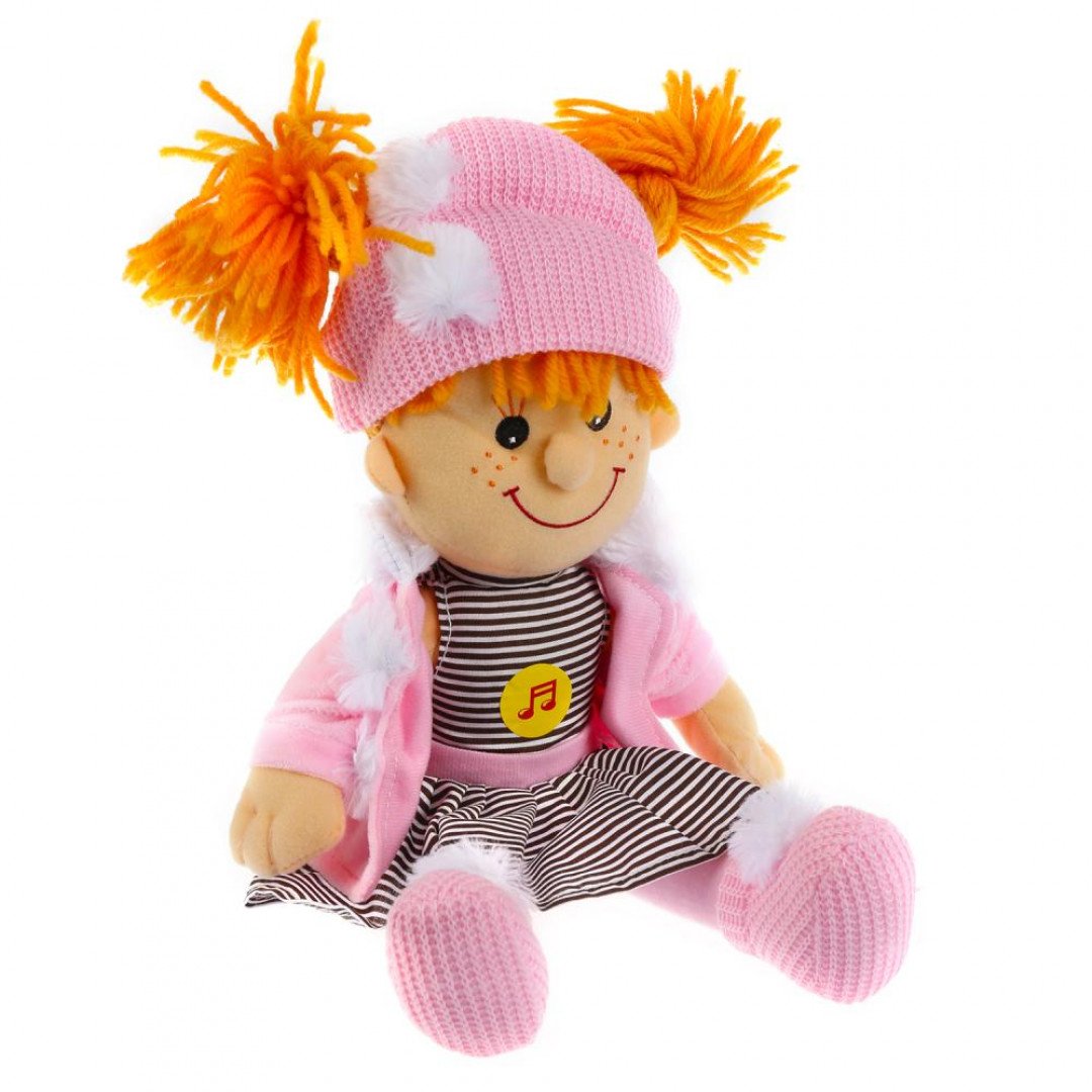 Музыка куклы детские. Мягкие куклы Мульти Пульти Барто. Мягкая кукла. Кукла мягкая 35 см. Игрушка мягкая кукла в шляпе с косичками.