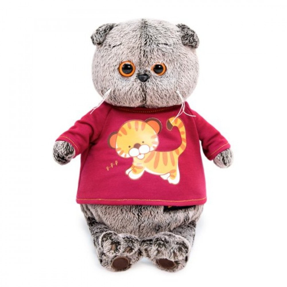 Басик в футболке с принтом "Тигренок" 22 см Медведь Калуга
