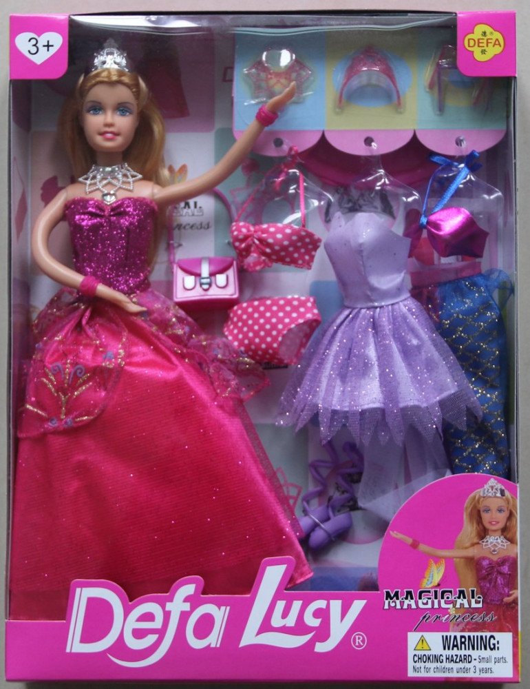 Кукла Defa Lucy. Игровой набор Defa Luсy "Красотка", роз., 1 кукла, 14 предм.в комплекте Медведь Калуга