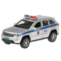 289680   Машина металл свет-звук "jeep grand cherokee полиция" 12см, инерц., серебр. Технопарк в кор Медведь Калуга