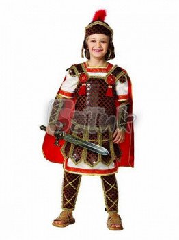 Карнавальный костюм "ГЛАДИАТОР" (рубаха, кольчуга с плащом, щиты рук, щиты ног, шлем, меч) (Зв.м Медведь Калуга
