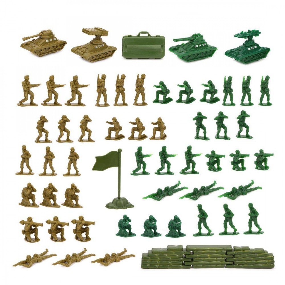Набор Военный, солдаты 48 шт., техника 4 шт., игровая карта, аксессуары, пакет Медведь Калуга