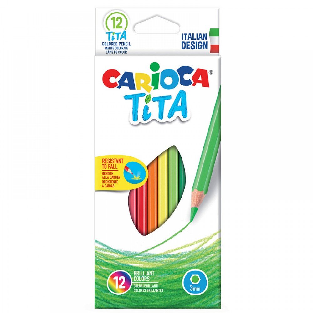 Набор карандашей цветных CARIOCA TITA в пластиковом корпусе, 12 цв., с европодвесом арт.42793 Медведь Калуга