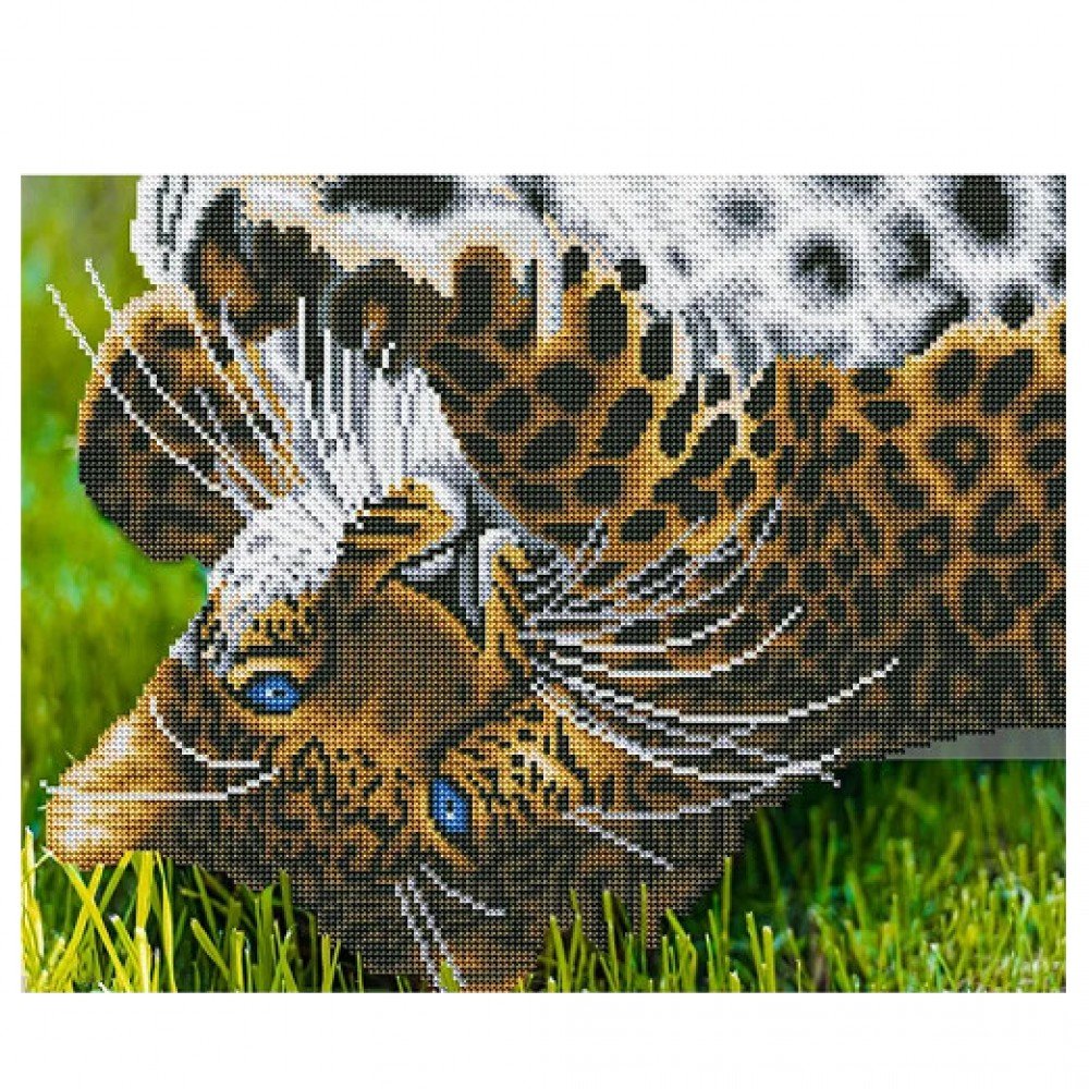 Алмазная мозаика Игривый леопард, 40х50 см Медведь Калуга