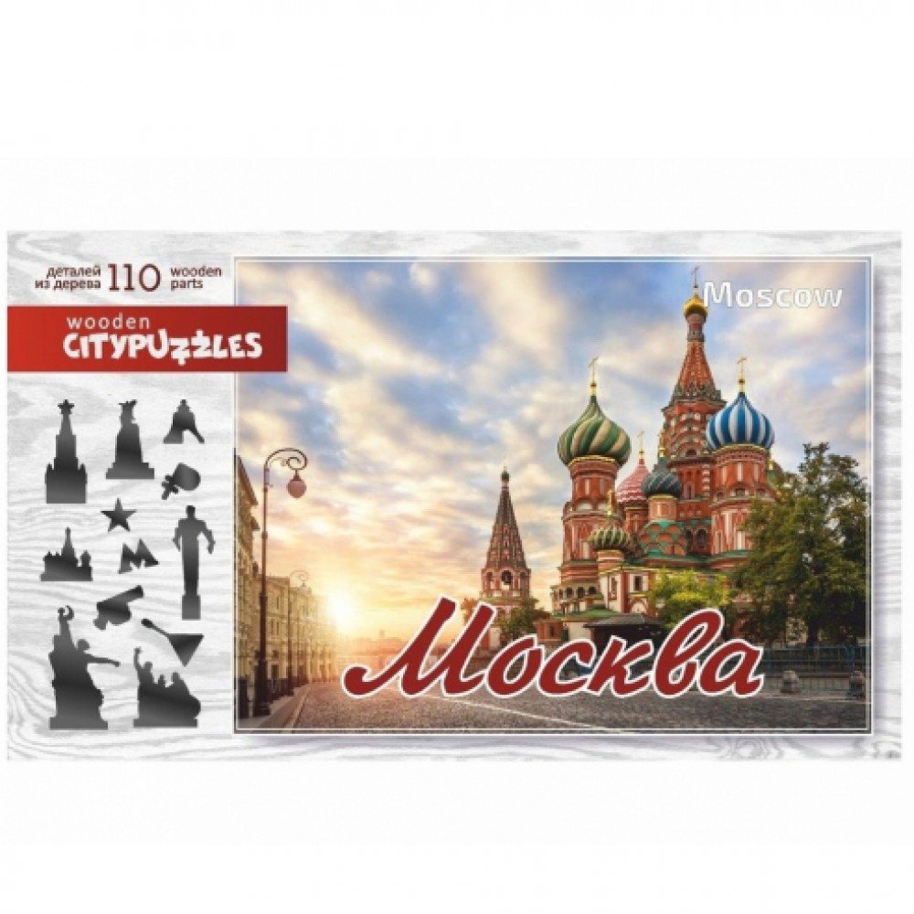 Пазлы деревянные Citypuzzles Москва, 110 дет. Медведь Калуга