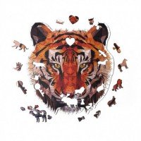 Пазл деревянный Взгляд тигра, 30х30 см, 228 дет Медведь Калуга