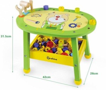 Игровой набор Столяр, столик, 3 инструмента, 62 детали, кор. Медведь Калуга