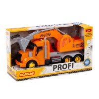 "Профи", автомобиль-экскаватор инерционный (со светом и звуком) (оранжевый) (в коробке) Медведь Калуга