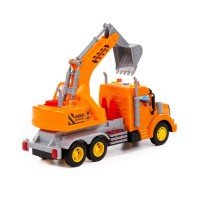 "Профи", автомобиль-экскаватор инерционный (со светом и звуком) (оранжевый) (в коробке) Медведь Калуга