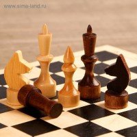 Настольная игра 3 в 1 "Орнамент": шахматы, шашки, нарды (доска 29 ? 29 см, дерево) 3814992 Медведь Калуга