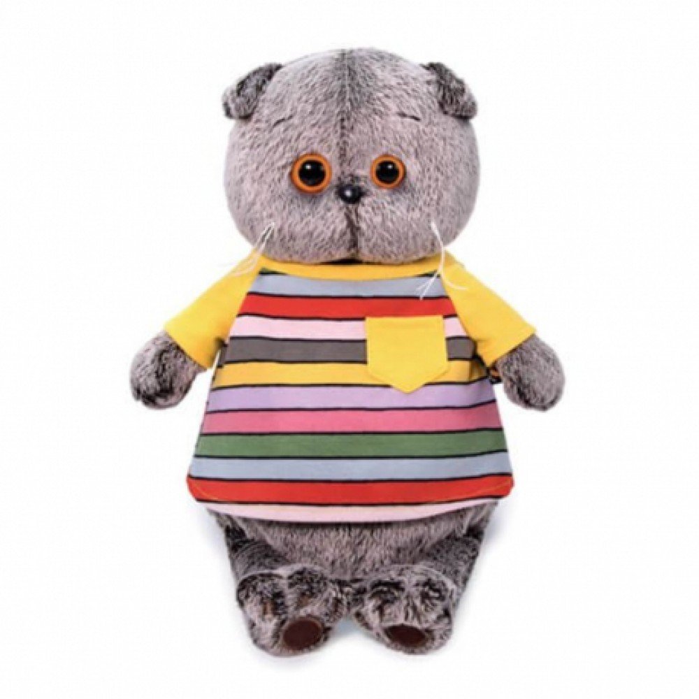 Басик в полосатой футболке с карманом 22 см Медведь Калуга