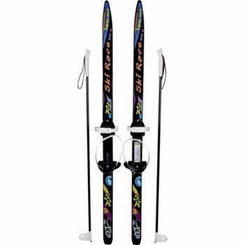 Лыжи подростковые Ski Race с палками стеклопластик, унив.крепление, (120/95) Медведь Калуга