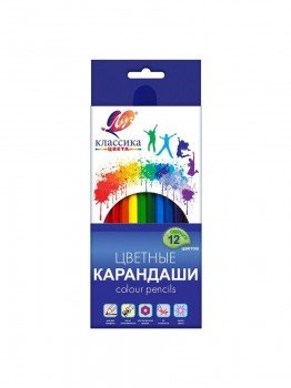 Цветные карандаши шестигранные "Классика" 12 цветов 4704268 Медведь Калуга