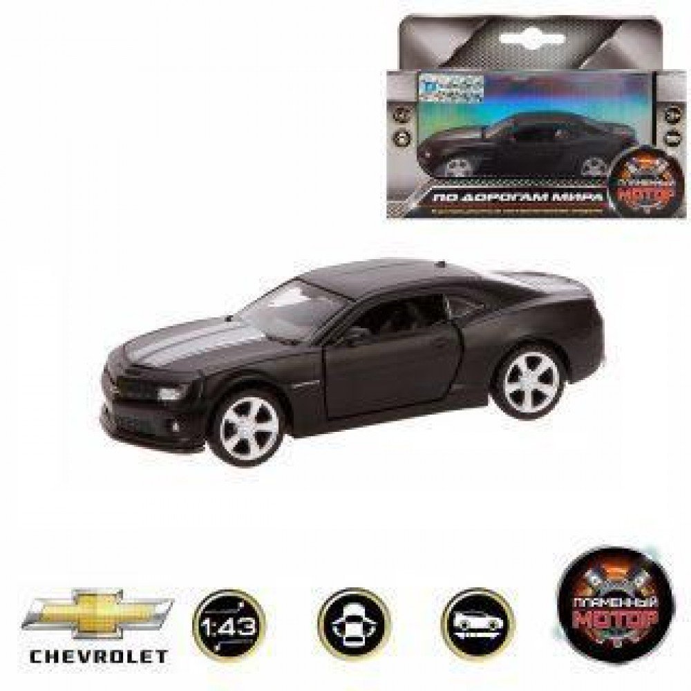 Купить Машина мет. 1:43 Chevrolet Camaro, откр.двери, 10см, черный мат. -  Медведь Калуга