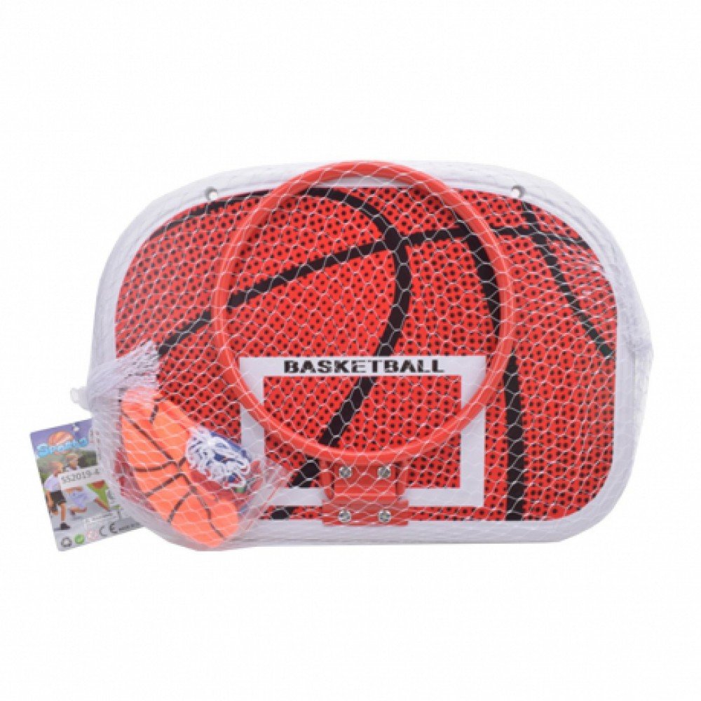 Набор для игры в баскетбол  в компл-те: щит - 46,5*32,5 см (пластик), Сетка+ крепления к кольцу 8шт Медведь Калуга