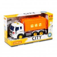 "Сити", автомобиль коммунальный инерционный (со светом и звуком) (оранжевый) (в коробке) Медведь Калуга