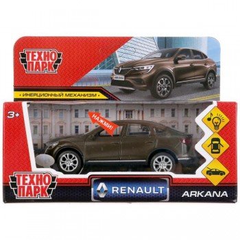 303643   Машина металл свет-звук RENAULT ARKANA матовый бежевый 12 см, двери, кор. Технопарк в кор.2 Медведь Калуга