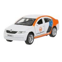 299828   Машина металл "skoda octavia каршеринг" 12см, откр.двери, инерц., белый в кор. Технопарк в Медведь Калуга