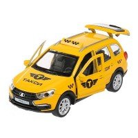 299802   Машина металл "lada granta cross 2019 такси" 12см, инерц., желтый в кор. Технопарк в кор.2* Медведь Калуга