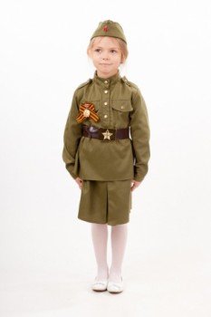 Костюм Солдатка: гимнастерка, юбки, пилотка, ремень, георгиевская лента, размер 116-60 Медведь Калуга