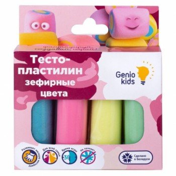 Набор для детской лепки «Тесто-пластилин 4 цвета. Зефирные цвета» Медведь Калуга