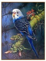 Алмазная мозаика "Волнистый попугайчик в тропиках"  20*27см, 23 цвета N-283   3549253 Медведь Калуга
