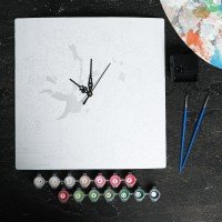 Картина по номерам - часы «Букет из пионов», 30х30 см Медведь Калуга