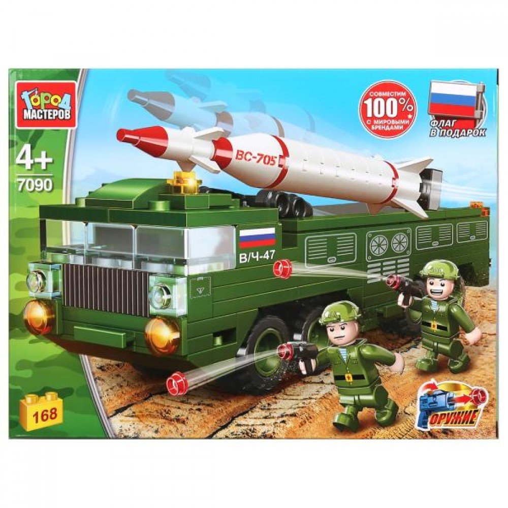 290924   Конструктор "Город мастеров" армия: тополь-м, с фигурками, 168дет. в кор. в кор.36шт Медведь Калуга