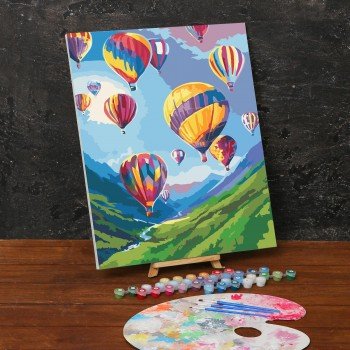 Картина по номерам на холсте с подрамником «Воздушные шары» 40х50 см Медведь Калуга