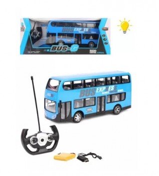 Автобус р/у Двухэтажный, 4 канала, свет, в комплекте: аккум., USB шнур, эл.пит. АА*2шт.не вх.в компл Медведь Калуга