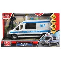 316680   Машина пластик свет-звук FORD TRANSIT ПОЛИЦИЯ 22,5 см, двери, серебр, кор. Технопарк в кор. Медведь Калуга