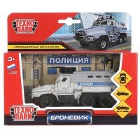 316125   Машина металл БРОНЕВИК ПОЛИЦИЯ 12 см, двери, баг., подв. дет., инер., кор. Технопарк в кор. Медведь Калуга