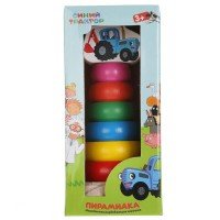 314839   Игрушка деревянная Синий ТРАКТОР пирамида Буратино в кор.180шт Медведь Калуга