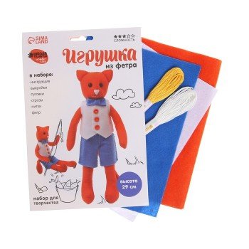 Игрушка из фетра, набор для творчества "Кот" Медведь Калуга