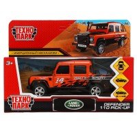 317584   Машина металл LAND ROVER DEFENDER PICKUP САФАРИ 12 см, двери, багажн, кор. Технопарк в кор. Медведь Калуга
