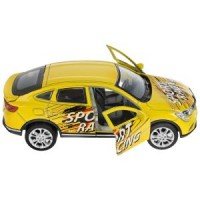 313465   Машина металл RENAULT ARKANA СПОРТ 12 см, двери, багаж, инерц, желтый, кор. Технопарк в кор Медведь Калуга
