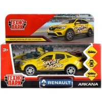 313465   Машина металл RENAULT ARKANA СПОРТ 12 см, двери, багаж, инерц, желтый, кор. Технопарк в кор Медведь Калуга